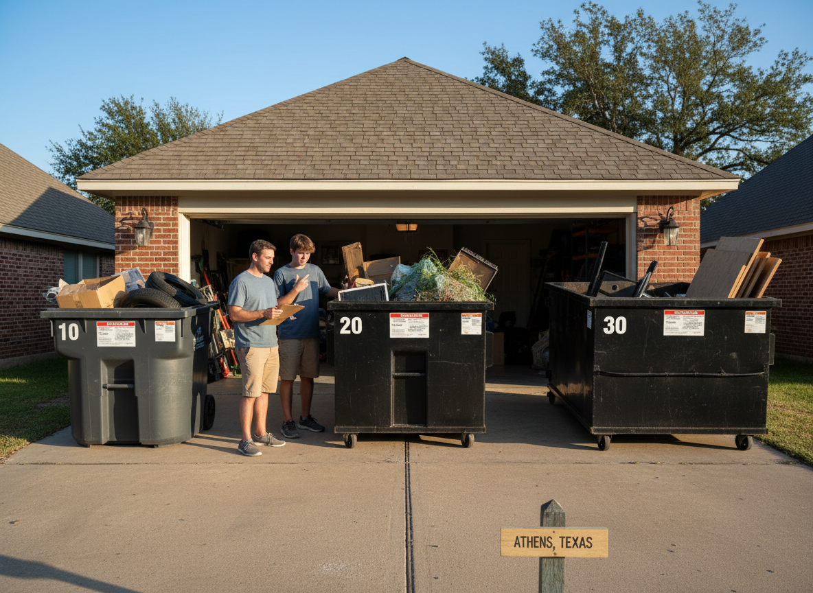 How to Choose Dumpster Size for a Garage Cleanout in Athens Texas